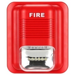 Sirena de incendio con estrobo 12/24V