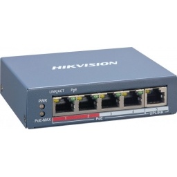 Switch PoE 4 puertos Hikvision