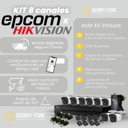 Kit 8 canales Hikvision (con bullet)