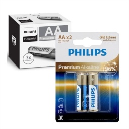 Pack de 12 blister de Pilas Premium alcalinas Philips AA X 2 unidades