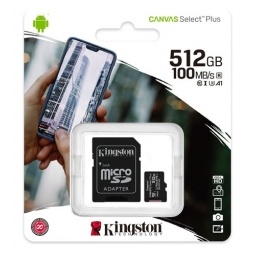 Memoria Kingston MicroSD 512GB Canvas Select Plus clase 10