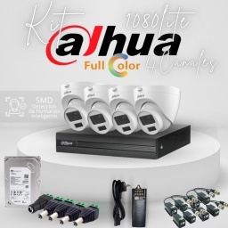 Kit 4 canales Dahua 1080 lite (full color)