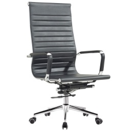 Silla de oficina Eames EA119 cuerina negra