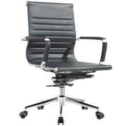 Silla de oficina Eames EA117 cuerina negra